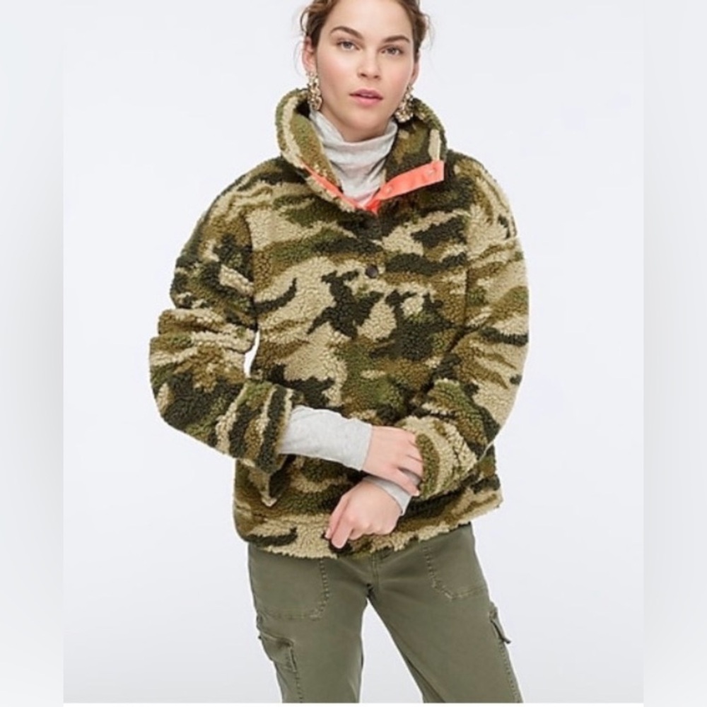 J. Crew Camouflage Vintage Fleece Jacket